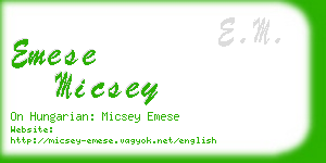 emese micsey business card